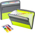 Project Folder - A4 - Foldable File Folder with Tabs - 13 Compartments - Storage Folder/Sorting Folder - Compartment Folder - Durable Plastic Document Folder - Writing Folder with Zipper - Conference Folder - Work Folder - Document Folder - Green - Portab