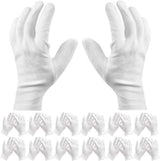 Cotton gloves - 12 Pairs - white - soft hand cotton - Used For Cosmetics, Jewelry Coin Inspection, Inspection Gloves, Service Gloves, Moisture Gloves - everyday cotton gloves