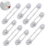 Child Locks for Cabinets - 8 Pieces - Drawer Lock - Cabinet Lock - Baby Safety - Baby Cabinet Security - Self-Adhesive Child Lock - Safety Hooks - Transparent - Self-Adhesive 3m - For Baby Safety - No Drilling or Screws - For Cabinet, Door and Drawer