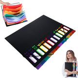 A4 Expandable Project Folder - A4 Sorting Folder - 12 Compartments - File Folder with Tabs - Compartment Folder - Desk Folder - Storage Folder - Document Folder - Work Folder - Clear Classification - Black
