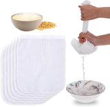 6 Pieces Nut Milk Bag for Straining 12"x10" Reusable Nylon Cheesecloth for Juice Coffee Yogurt Tea Milk Almond Soy Fine Mesh Filter Cheesecloth Bags