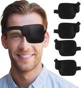 3D Eye Patches for Adults - 4 Pieces - Adjustable Eye Patches for Right Eye - Eye Mask - Luxury 3D Eye Mask - Eye Patch for Lazy Eye - Sleep Mask - Soft Eye Patch for Post-Surgery - Comfortable Eye Mask for Daily Use - Black - Right