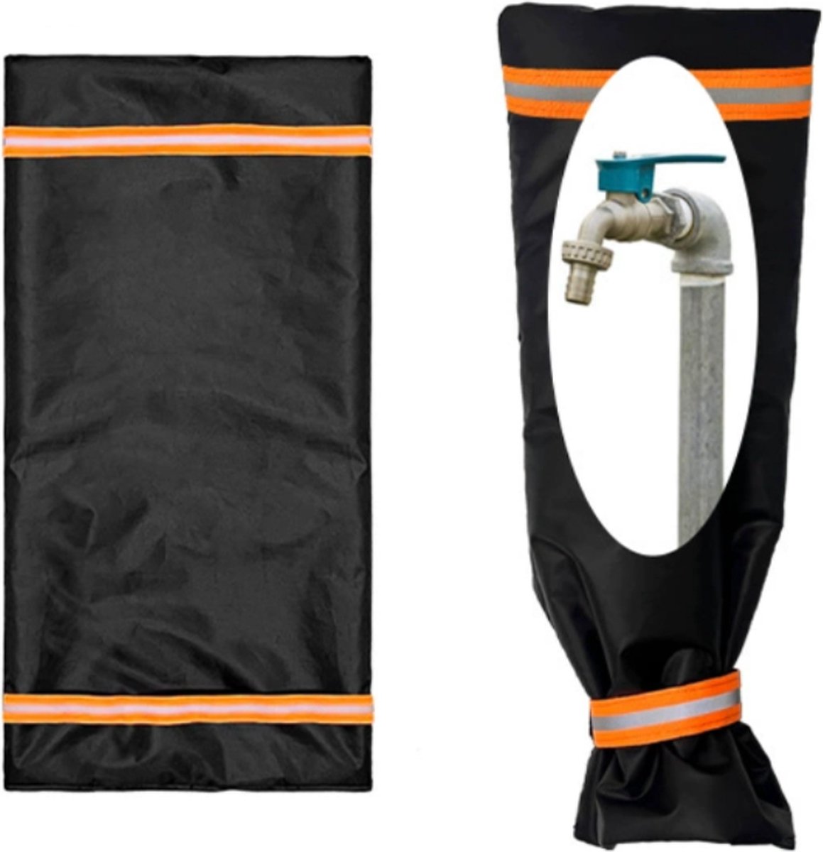 Frost Protection Cover for Faucet - Universal Frost Protection Cover - Faucet Freeze Cover - Outdoor Faucet Covers for Winter - Frost Protection - Reusable Garden Spigot Cover - Antifreeze Long Water Insulated - Black - 1 Piece