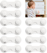 10 Pieces - Child Lock - Drawer Child Lock - Refrigerator Lock - Cabinet Child Locks - Cabinet Door Child Safety - Child Security - No Drilling Required - Safety Lock - Door Security - Baby Lock - Child Locks - Drawer Lock - White - Cabinet & Drawer Secur