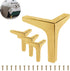 Metal Triangular Furniture Legs - 4 Pieces - Table Legs - 13 Cm - With Screws - Furniture Leg - Table Leg - High Load Capacity - Furniture Table Legs - Table Component - Heavy Metal Furniture - Floor Protection - Non-Slip and Wear-Resistant - Gold
