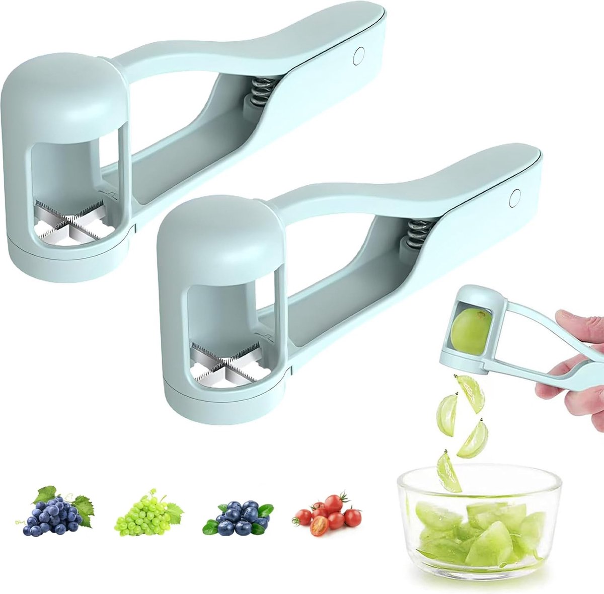 Grape Slicer - Fruit Slicer - Slicer - Vegetable Slicer - Tomato Slicer - Grape Slicer - Kitchen Tool - Salad Slicer - Cherry Tomato Slicer - For Round Vegetables, Salad And Fruit - Ideal For Tomatoes / Grapes / Cherries / Strawberries - For Toddlers
