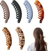 Hair Clip - 6 Pieces - Hair Clip - Hair Pin - Banana Clips - Large Hair Clip - Party - Small Hair Clips - Large Hair Accessories For Thick Hair - Versatile - Not Easy To Break - Fashion & Simple - Summer - Women - Plastic - 13cm