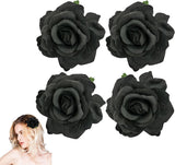 Luxury Hair Clips - 4 Premium Hair Clips - Flower Hair Clip - Women's Hairpins - Large Hair Clips - Hair Claw - Hair Clip - Hair Clip - Retro - Elegance - Add Charm - For Women - Gift for Woman - Black