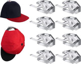 Cap Rack Set of 8 - Wall Cap Holders - Cap Hooks - With Screws and Tape - Two Installation Methods - Cap Rack Coat Rack - Cap Rack Storage System - Cap Storage Bag - Hat Holder - Cap Organizer - Double Suspension - Transparent