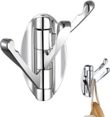 Wall Hook - Swivel Hooks - Foldable Coat and Towel Hook - Triple Hook - Small Hooks - Hanging Hooks - Wall Hook - Coat Hook - Towel Hanger - Small Towel Hooks - Coat Rack Hook - Coat Rack Hooks - Hat Hook - Metal - For Bathroom, Kitchen - Chrome Silver