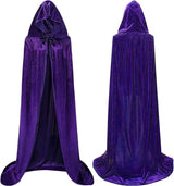 Luxury Purple Hooded Coat - 170cm / XXL - Carnival Halloween Costume - Purple Velour Coat - Hat - Adults - Dress Up - Costume Cape - Gothic - Fantasy - Halloween Suit - Carnival Clothing - Women and Men