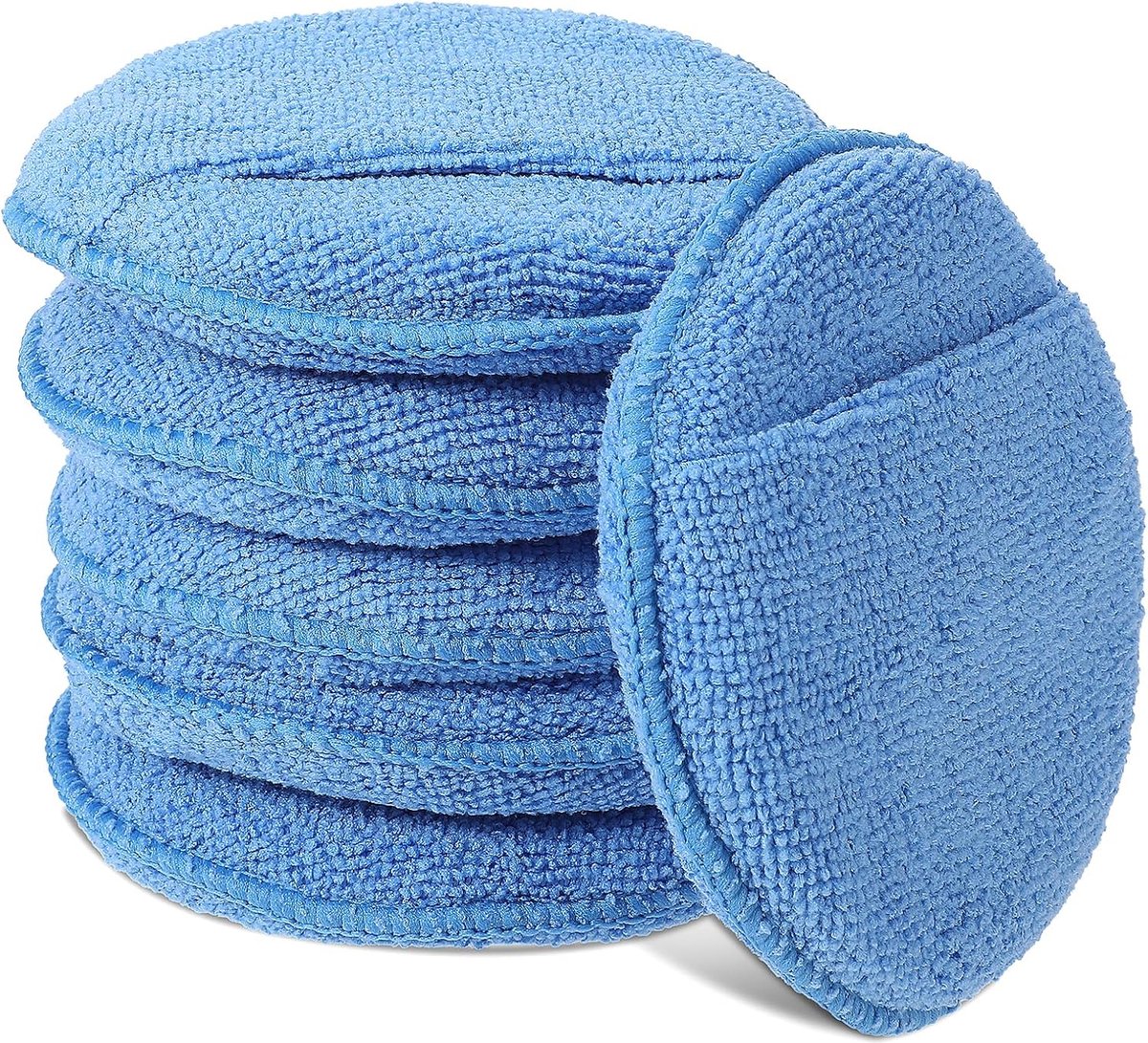 Polishing Sponge - Car Polishing Pads - Car Cleaning Sponges Polishing Pads - For Car Care - Polish Foam Applicator Pads - 6 Pieces ø 125mm - For Cars, Trucks, Boats, Cleaning and Fine Polishing