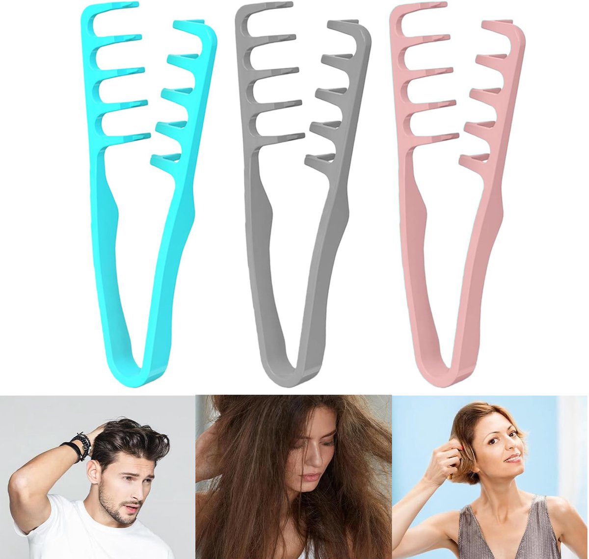 3 Pieces - Hair Styling Comb - Coarse Texture Comb - Comb for Frizzy Hair - Hair Care Instrument for Home Styling In the Hair Salon Hair Tool - Suitable for Back-Swept Hairstyles - Volume for the Hair Roots with Bangs - SOLLBRY®
