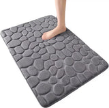 Bath Mat - 40x60 Cm - Shower Mat - Floor Mat - Bathroom Mat or Toilet Mat - Absorbent Bath Mat - Bath Mats - Bathroom Accessories - Easy to Wash - With Pebble Texture - Absorbent Floor Mats - Dark Grey - 1 Piece