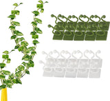 Plant Clips - Plant Clips - Climbing Plant Guide - Tie Up - Plant Support - Garden Clips - Cable Organizer - Wall-Mounted Plant Clips - For Indoor Use - Wall Mounting - Multi-purpose - Reusable - Self-Adhesive - Green/White