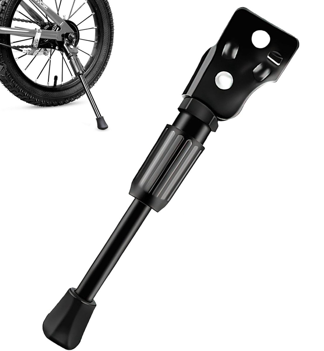 16 Inch - Bicycle Stand for Children's Bikes - MTB Kickstand - Single Bicycle Stand - Bicycle Accessories for Children - Bicycle Stand - Side Stand for Bicycles - Bicycle, E-Bike, City Bike & Mountain Bike - Black - Easy to Install