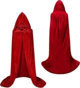 Luxury Red Hooded Coat - 170cm / XXL - Costume for Carnival Halloween - Red Velour Coat - Hat - Adults - Dress Up - Costume Cape - Gothic - Fantasy - Halloween Suit - Carnival Clothing - Women and Men