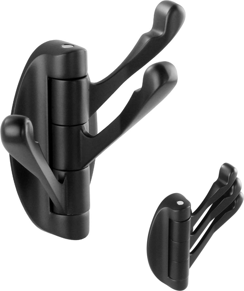 Wall Hook - Swivel Hooks - Foldable Towel Hook - Triple Hook - Hooks - Hanging Hooks - Wall Hook - Coat Hook - Towel Hanger - Towel Hooks - Coat Rack Hook - Coat Rack Hooks - Hat Hook - Metal - For Bathroom, Kitchen - Matte Black