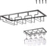 Wine Glass Holder - Wine Glass Hanging Rack - Wine Glass Rack - Glass Rack - Wine Glass Holder - Wine Rack - 4 Rows - Wine Glass Holder - Wine Glass Rack - Wine Glass Organizer - Glass Hanging Rack - For Bar, Kitchen and Cafe - Black - Includes Mounting H