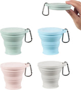 Foldable Cup - 4 Pieces - Pocket Cup - Silicone Cup - Pocket Cup - Travel Cup - Coffee / Tea Cup - 180 ml - Reusable - Foldable - On the Go - Camping - Reusable - To Go