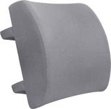 Ergonomic Lower Back Cushion - Memory Foam - Back Support - Lumbar Support - Relieve Fatigue - For Car, Office Chair, Sofa and Bed - Car Cushion - Working from Home - Grey - Back Pain & Sitting Comfort