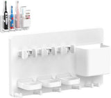 Toothbrush Holder - Electric Toothbrush Holder - High Quality - Adjustable - Wall-Mounted - Drying - Razor Holder - Bathroom Organizer - Universal - Self-Adhesive - No Drilling Required - White