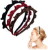 3-Piece Hairband with Clip - Tiara - Double-Layered Twist Braid Headband/Hairband/Tiara with Clips - Tiara with Hairpin - Hair Accessories - Elegant Headband for Women and Girls - Black / Brown / Red - Braided Hair Clip - Durable