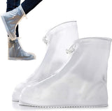 Rain Overshoes - Unisex - Sturdy Shoe Covers - With Zipper and Drawstring - Shoe Cover - Waterproof Shoe Protectors - Motorcycle Scooter Bicycle Shoe Cover - Shoe Cover - Rain Cover - Protects Against Rain and Dirt - White - Size 40/41