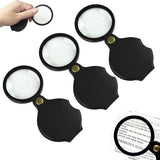 Magnifying Glass - 3 Pieces - 10x Magnification - Pocket Handheld Magnifying Glass - Reading Magnifier - Reading Magnifier - Mini Magnifying Glass - Reading Magnifier - Pocket Magnifying Glass - Reading Magnifier for Seniors and the Visually Impaired - Ma