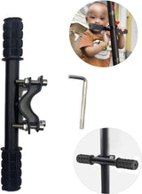 Child Handlebar Stem - Extra Child Handlebar for Front Seat - Secure Grip on the Bike - Handlebar Bracket for Bicycle Accessories - Backrest Bikes - Armrest Frame - Easy to Install - 23cm - Black - 1 Piece