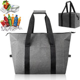 Cooler Bags - Lunch Bag - Foldable Cooler Bag - 20 L - 30x27x19 Cm - Insulation - 300D Oxford Cloth - Handle Strap - Cooler Bag - Lunch Bag - Insulated Cooler Bag - Picnic Bag - Cooler Bag Lunch - Handbag - Shopping Bag - Grey - Sustainable