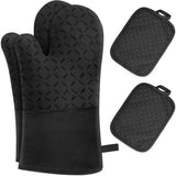 Oven Mitts - 4-piece - Professional Oven Gloves - Practical Pot Holders - Cooking Gloves - Heat Resistant - Christmas Gift - Fire Retardant - heat - insulation - Comfortable - Safe - very for Festivals / Parties / Baking / Grilling