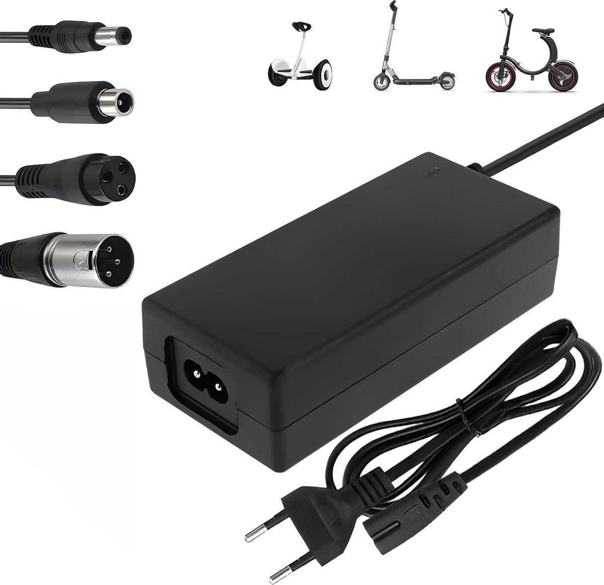 Electric Bike Charger - Charger for Electric Scooters - 36V/42V 2A Universal Charger - With 4 Battery Charger Connectors - Battery Charger - Hoverboard Drift Trikes - Electric Scooter Hoverboard Balance Bike - Suitable for Xiaomi Mi Mijia M365 - 84W Max
