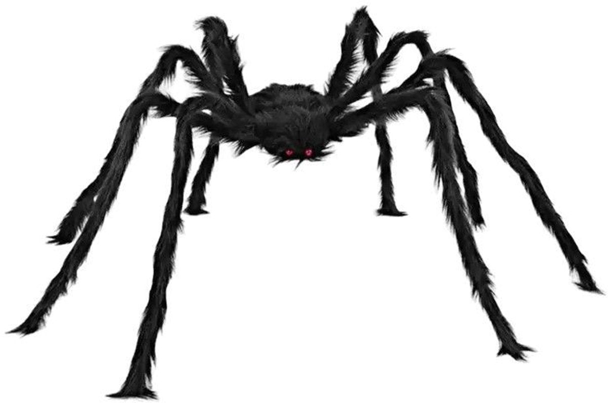 Halloween - 150 cm - Horror Mega Spider - Large Spiders - Halloween Decoration - Halloween Ornaments - Spider Decoration - Hairy Spider Decoration - Horror - Decoration - Perfect for Carnival / Party / Holiday / Halloween / Christmas - Gifts