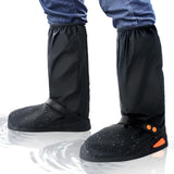 Waterproof Shoe Covers - Rain Shoe Covers - With Zipper, Snap - Waterproof Shoe Protectors - Motorcycle Scooter Bicycle Shoe Cover - Shoe Rain Cover - Shoe Cover - Shoe Covers - Anti-Slip - Size L 40-42 - Black - Reflective - Foldable