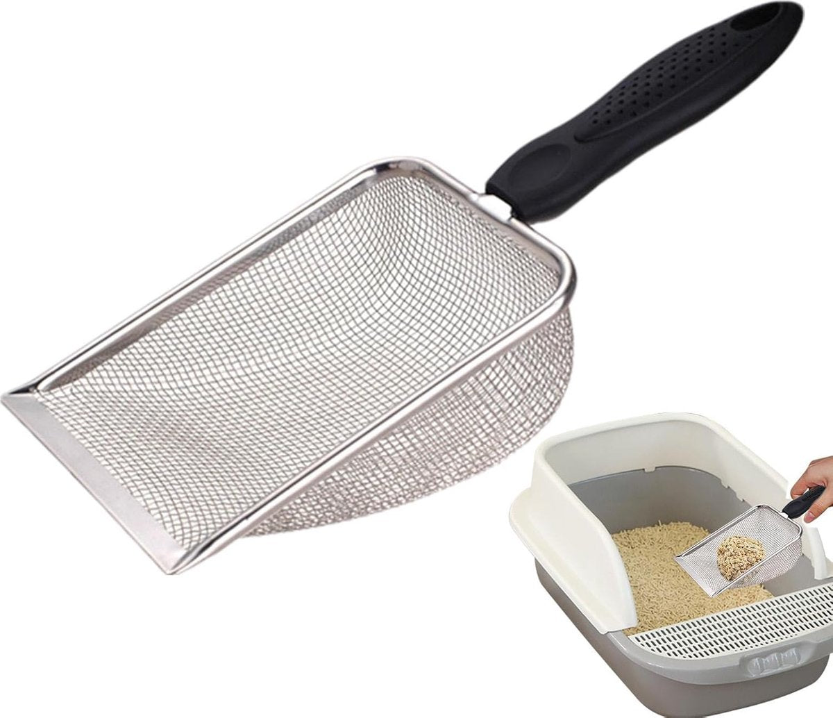 Cat litter scoop - Poop scoop - Ergonomic - Stainless steel
