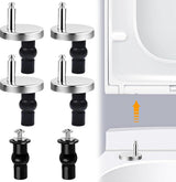 Toilet Seat Hinges - 4 Pieces - Toilet Seat Hinge Set - Universal Hinges for Toilet Seat - Toilet Seat Installation Mounting Kit - Stainless Steel - Adjustable - Easy to Install - Replacement Hinges for Toilet Seat - Hinge Replacement Set
