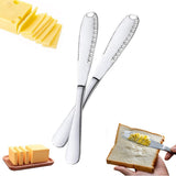Butter Knives - 2 Pieces - Butter Knife - Spreading Knives - Small Spreading Knives - Tapas Knives - Dessert Knives - Stainless Steel - Butter - Knife - Kitchen Utensils - For Butter, Cheese, Jam, Cream - Silver