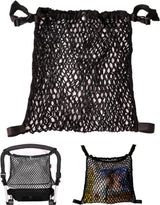 Stroller Net - Stroller/Buggy Net - Buggy Stroller Organizer - Universal - Buggy Bag Organizer - Hanging Mesh Storage Bag - Stretch Material - 35x30 Cm - Black - 1 Piece