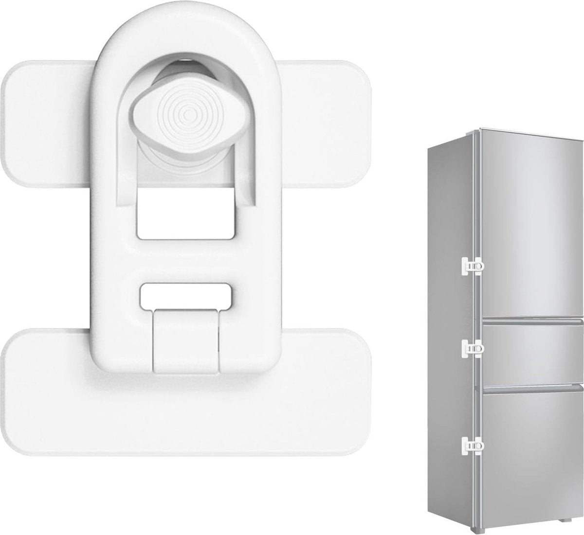 Child Locks for Cabinets - Child Security - Child Lock for Cabinet - Refrigerator Locks - Baby Safety Oven Door Lock - For Kitchen Cabinets, Appliances, Wardrobes, Refrigerator and Oven - White - 1 Piece