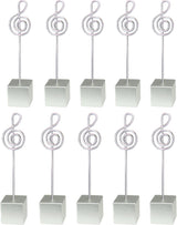 Photo Holders - Clip Photo Holders - Photo Holder with Clip - Memo Holder - Table Card Holders - For Guest Gifts, Weddings, Births, Baptisms, Birthdays, Christmas, Communion - Silver - 10 Pieces