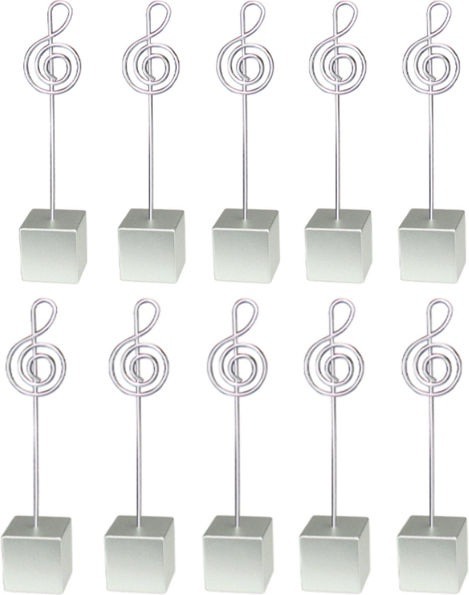 Photo Holders - Clip Photo Holders - Photo Holder with Clip - Memo Holder - Table Card Holders - For Guest Gifts, Weddings, Births, Baptisms, Birthdays, Christmas, Communion - Silver - 10 Pieces