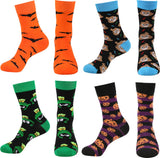 Socks - 4 Pairs - Halloween Socks - Pumpkin - Bat - Scary Socks - Stockings - Cute Socks - Cheerful Socks - Funny House Socks - Funny Socks - Funny Socks - Colorful Socks That Will Make You Go - Cotton - Men & Women - Size 36-42