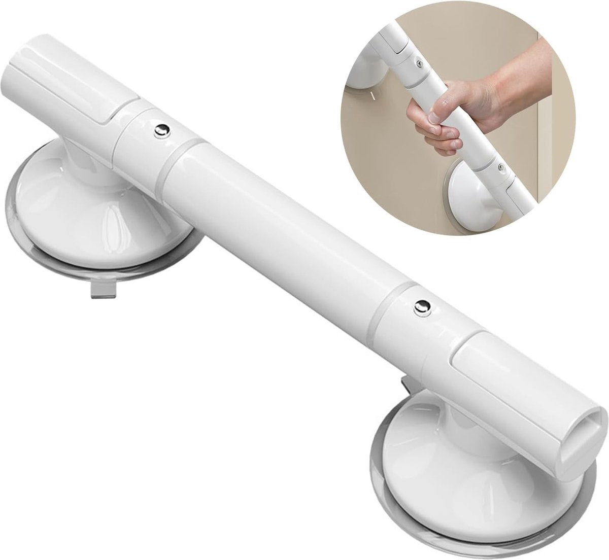 Bathroom Grab Bar 35 cm - Bath Grab Bar - Shower Grab Bar - Fluorescent - Bathroom and Shower Grab Bar with Suction Cup - Moisture-Resistant - Safety Grab Bar - Handle for the Elderly and Children - Handle / Wall Grab Bar for Bathroom / Shower / Toilet - 