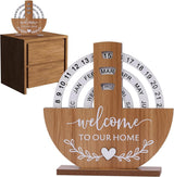 Calendar - Desk Calendar - Perpetual - Manual Rotating Calendar - Perpetual Calendar - Home Sweet Home - Large Letters and Numbers - For an Atmospheric Interior - Beautiful Home Decoration - Stylish - Wooden