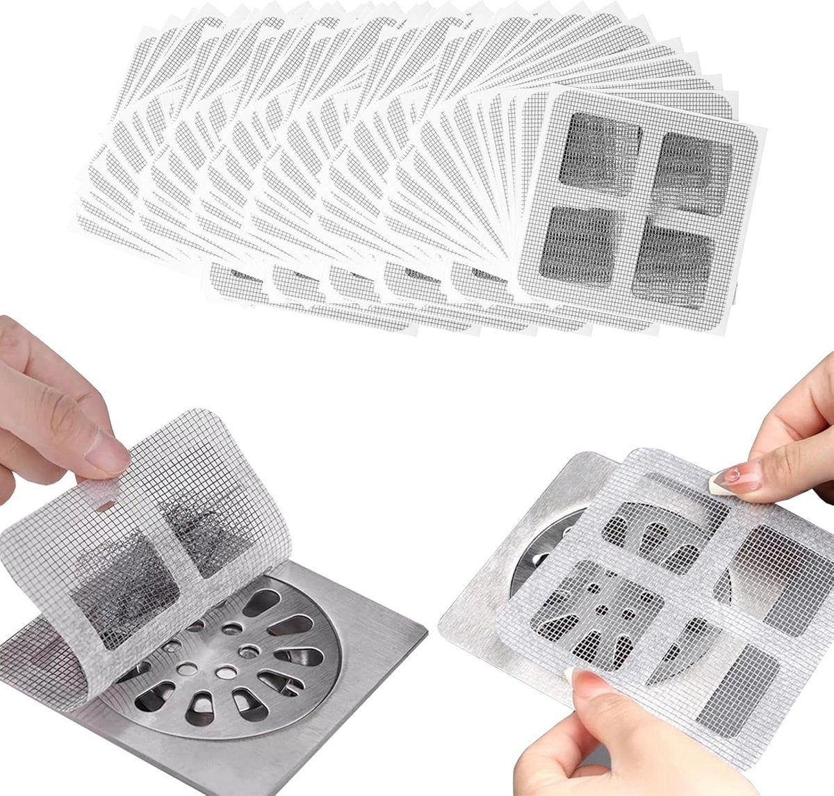 Insect Screen Repair Set - 50 Sheets - Self-Adhesive - Insect Screen Repair Tape Pieces - 10cm x 10cm - Window Screen - Repair Fly Screen - Insect Screen Tools - For Repairing Windows and Doors - Fiberglass - Sink Accessories - Kitchen - Bathroom