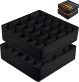 Underwear Storage Boxes - 2 Pieces - 24 Compartments - Drawer Organizer - Bra Organizer - Sock Organizer - Collapsible Storage Box - Underwear Divider - For Wardrobe - Foldable - For Underwear, Bras, Socks, Lingerie, Scarves - In Closet or Drawer