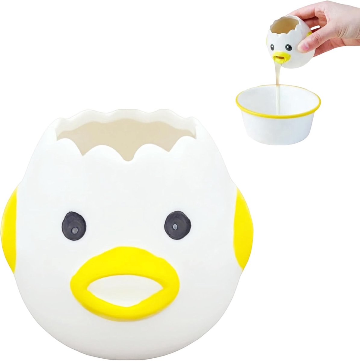 Egg separator - Creative egg separator - Professional Egg Separator - Efficient Egg Separator - Egg Yolk Separator - Separating Eggs - Egg Splitter - Egg - Egg Yolk Separator - for Baking Cakes - funny for kitchen, bakery, camping (yellow) - 1 piece
