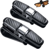 Glasses Clip Holder for Car Glasses - Universal Car Glasses Clip - Car Sunglasses Holder - 180 Degree Rotatable - Sunglass Visor - Also Suitable for Business Cards - For All Vehicle Models and Sun Visors - 2 Pieces