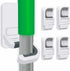 Broom Hanging System - 4 Pieces - Broom Holder - Broom Holder System - Mop Holder - No Drilling Required - Self-Adhesive Mop Holder - Tool Holder - Wall Mounting - Bathroom Accessories - Kitchen Storage Rack - Garden Tools - For Mop and Broom - White